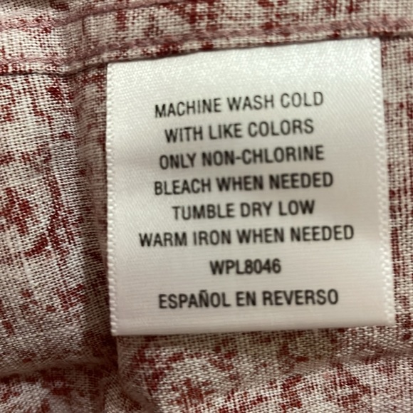 TASSO ELBA.NWT. Men’s XL long sleeve red combo shirt. 55%Linen 45%Cotton - Picture 7 of 7